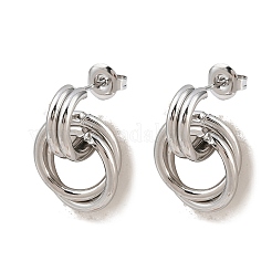 Серьги-гвоздики с закрученным кольцом из нержавеющей стали 304&nbsp;EJEW-P324-05P
