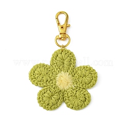 6 шт. 6-х цветные плетеные цветочные полиэстеровые подвесные украшения&nbsp;HJEW-JM02889