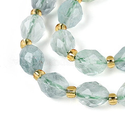 Естественный зеленый флюорит бисер нитей&nbsp;G-N342-53-8x6-12