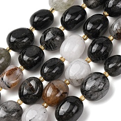 Натуральные турмализированные кварцевые бусинки&nbsp;G-G453-D06-01