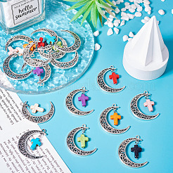 16шт 8 цвета окрашенные подвески из синтетической бирюзы&nbsp;FIND-TA0004-37