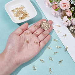 36 шт. латунные маленькие крестики-подвески&nbsp;KK-BC0014-41G