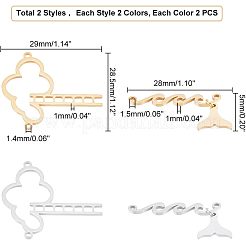 8 шт. 4 стиля 201 подвески-соединители из нержавеющей стали&nbsp;STAS-UN0039-24