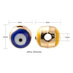 200шт 4 цвета сплава эмалевые бусины&nbsp;ENAM-LS0001-82