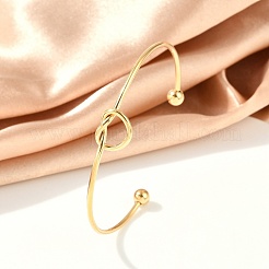 Ионное покрытие (ip) 304 нержавеющая сталь браслеты манжеты узел для женщин&nbsp;LS-BJEW-M233-04G