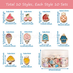 100шт 10 стиля уф-покрытие акриловые европейские бусины&nbsp;OACR-CD0001-02LG