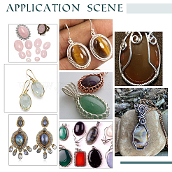 30 шт. 5 стиля кабошонов из натурального полосчатого агата и нефрита&nbsp;G-AR0005-17