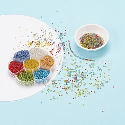 7 цвет стеклянных круглых бусин&nbsp;SEED-YW0001-24A-01