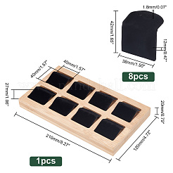 Деревянная доска для сережек с 8 сеткой&nbsp;EDIS-WH0016-010B