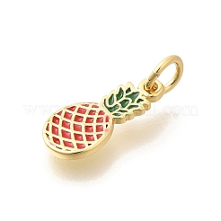 Настоящие 18-каратные позолоченные латунные эмалевые подвески&nbsp;KK-L225-001G-01