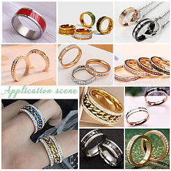 14 шт. набор из 7 колец унисекс из нержавеющей стали с рифлением&nbsp;RJEW-UN0002-65BL