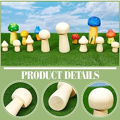 2 пакетик необработанных деревянных грибовидных украшений&nbsp;DJEW-PB0001-01