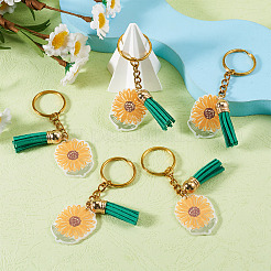 Акриловые брелки с подвеской в виде подсолнуха&nbsp;KEYC-TAC00010