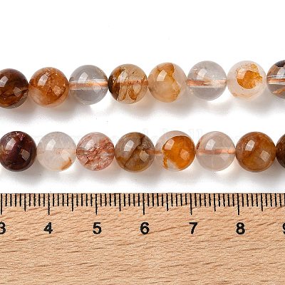 Натуральный желтый гематоидный кварц/золотые целебные кварцевые бусины нити&nbsp;G-C268-B01-02-1