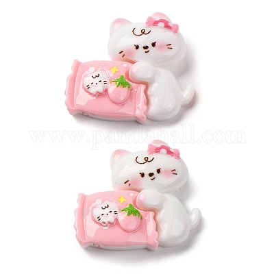 Кабошоны из непрозрачной смолы с кошачьей тематикой CRES-Z010-01C-1