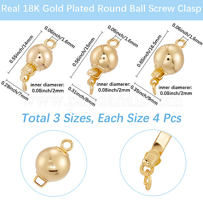 12 шт. 3 круглых латунных застежки-коробочки&nbsp;KK-BBC0019-27-1