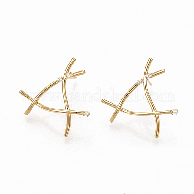 Серьги-гвоздики из циркония&nbsp;ZIRC-Q021-078G-NF-1