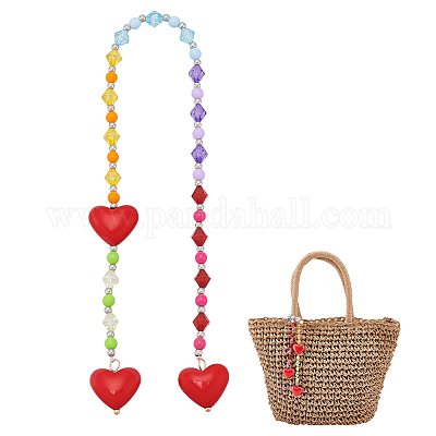 1 шт. подвески-сердечки из сплава и акрила для украшения сумок&nbsp;FIND-NB0006-95-1