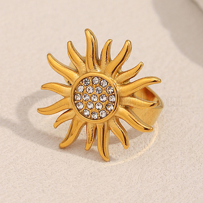 Кольца-манжеты из нержавеющей стали 304 с микропаве из кубического циркония для женщин&nbsp;RJEW-C144-03G-1