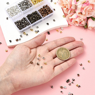 1200 шт. 6-х цветные железные крышки для бусин&nbsp;IFIN-YW0003-72-1