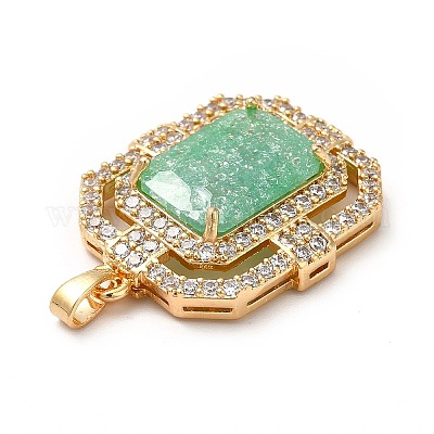 Подвески из латуни и дробленого льда с кубическим цирконием KK-H438-03G-1