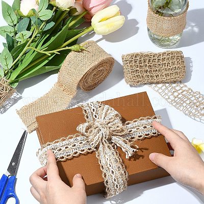 Плетеная лента из мешковины&nbsp;OCOR-YW0001-08-1