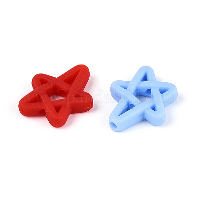 Прорезиненные стиль непрозрачной акриловые бусины&nbsp;OACR-N153-18-1