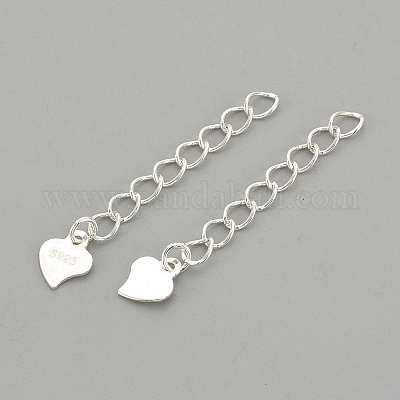 925 стерлинговое серебро скрученные удлинительные цепи&nbsp;LS-STER-S002-32-1