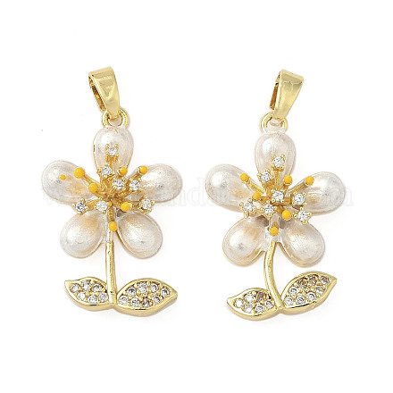 Латунные микро проложить кубического циркония подвески KK-H076-06G-02-1