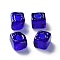 Handmade Lampwork Beads, square, Dark Blue, 9.5~11.5x10~12x8~8.5mm, Hole: 3.5~4mm