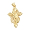 Brass Pendants, Cross with Praying Hand, Cadmium Free & Lead Free, Rack Plating, Long-Lasting Plated, Real 18K Gold Plated, 33.5x21x4mm, Hole: 3.5x4mm