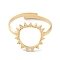 304 Stainless Steel Hollow Sun Adjustable Rings, Real 14K Gold Plated, Inner Diameter: 18mm
