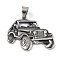 304 Stainless Steel Pendants, Jeep, Antique Silver, 44x48.5x4mm, Hole: 11x7.5mm