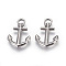 Tarnish Resistant 201 Stainless Steel Pendants, Anchor, Stainless Steel Color, 30x20x3mm, Hole: 4x4.5mm