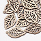 Undyed Wood Pendants, Leaf, BurlyWood, 40x23.5x3mm, Hole: 1.6mm