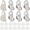 60Pcs Brass Clip-on Earring Settings, Flat Round, with 60Pcs Plastic Clip on Earring Pads, Platinum, 18.5x9.5x8mm