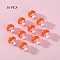 10Pcs Mushroom Silicone Focal Beads, Orange, 18mm, Hole: 2mm