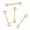 Ion Plating(IP) 316 Surgical Stainless Steel Eye Pins, Double Sided Eye Pins, Golden, 24 Gauge, 20x3.5x0.5mm, Hole: 2.4X1.8mm