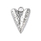 Non-Tarnish 304 Stainless Steel Pendants, Textured Heart Charm, Stainless Steel Color, 16x11x4mm, Hole: 2mm