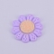 Opaque Frosted Resin Cabochon, Flower, Lilac, 20.5x5.5mm
