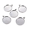 Alloy Pendant Cabochon Settings, Plain Edge Bezel Cups, DIY Findings for Jewelry Making, Cadmium Free & Lead Free, Flat Round, Gunmetal, 62.5x50x4mm