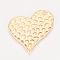 Hammered Brass Pendants, Nickel Free, Real 18K Gold Plated, Heart, 27x30x1mm, Hole: 2.5mm