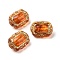 Acrylic Beads, Imitation Amber, Golden Metal Enlaced, Rectangle, Chocolate, 18x13.5x8.5mm, Hole: 1.8mm, about 478pcs/465g