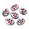 Handmade Porcelain Beads, Famille Rose Porcelain, Oval & Tomato, FireBrick, 21~23x16~17x6~7mm, Hole: 1.2~1.6mm