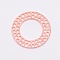 Zinc Alloy Filigree Joiners Links, Cadmium Free & Lead Free, Hollow, Flat Round, Rose Gold, 30x1.7mm, Hole: 17.3mm