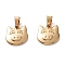 304 Stainless Steel Pendants, Pig, Golden, 16x15x2.5mm, Hole: 6x4mm