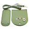 Handmade PU Leather Crochet Shoulder Bag Accessories Kits, Including 1Pc Half Round Sheet, 1Pc Oval Bag Bottom and 1Pc Bag Strap, Dark Sea Green, 600~1250mm