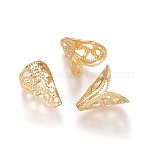 Крышка из нержавеющей стали 304, 2-лепесток, реальный 18k позолоченный, 12x11x8 мм, отверстие : 1.4 мм, внутренний диаметр: 10 мм