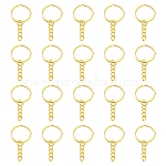 20 шт. Железные брелоки для ключей, с бордюрами, брелок для ключей, золотые, 25x2 мм