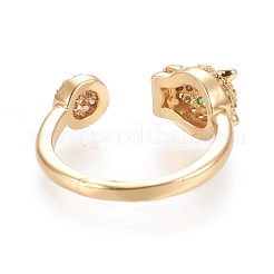 Регулируемые латунные микропрофилированные кубические кольца из циркония&nbsp;RJEW-M133-07G